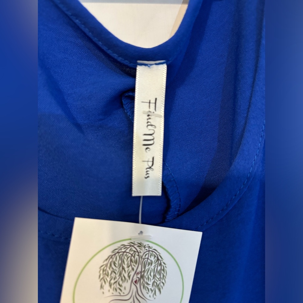 NWT, Boutique Cold Shoulder Royal Blue blouse 3X plus size - Picture 4 of 9